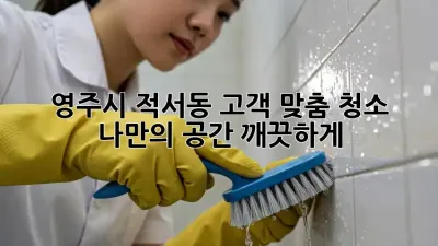 영주시 적서동 고객 맞춤 청소: 나만의 공간, 깨끗하게 ✨